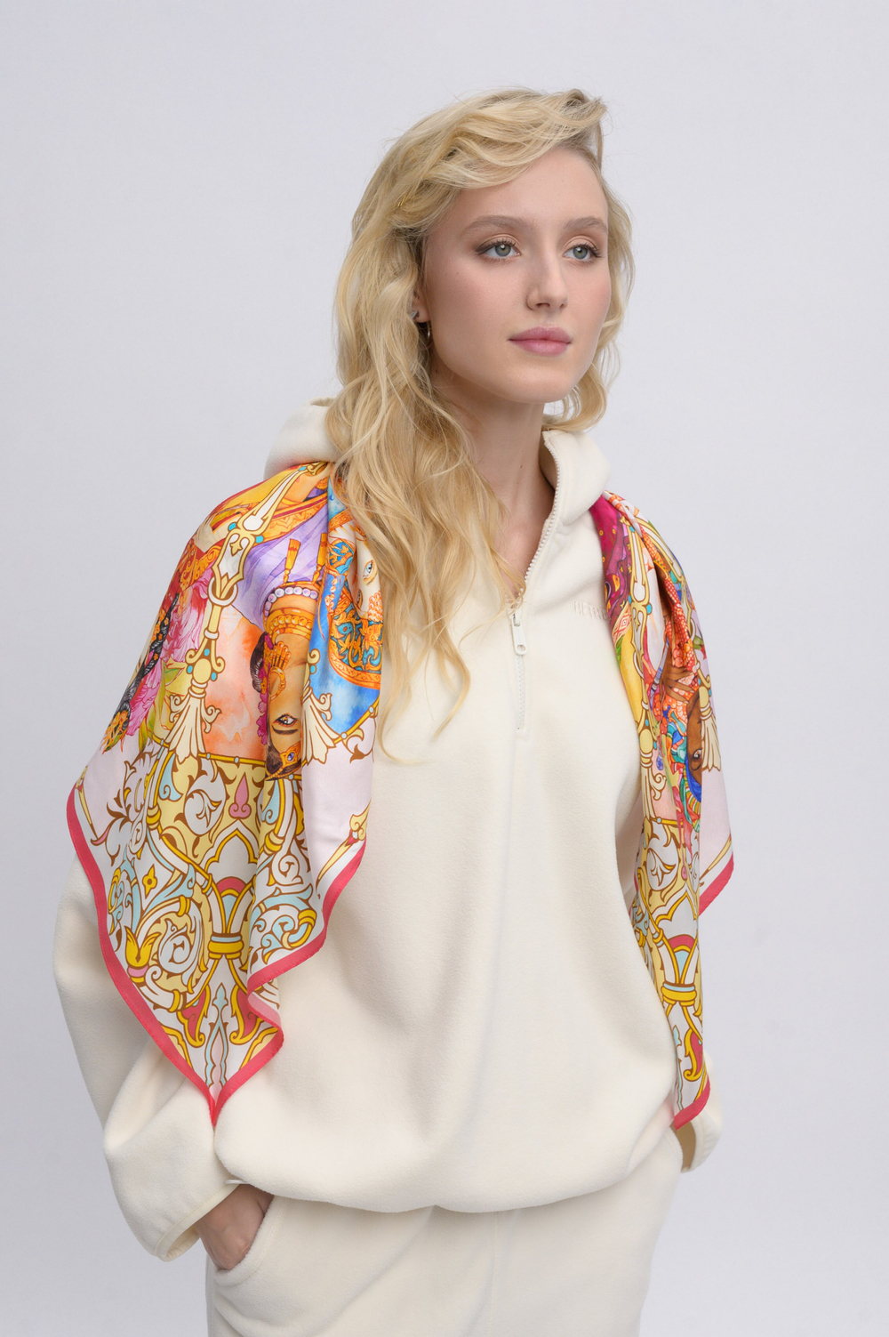 Платок «БРИКС 2024» 100% шёлк