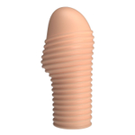 Телесная насадка на пенис с ребрышками Hoytt - 9 см. (Цвет: телесный)