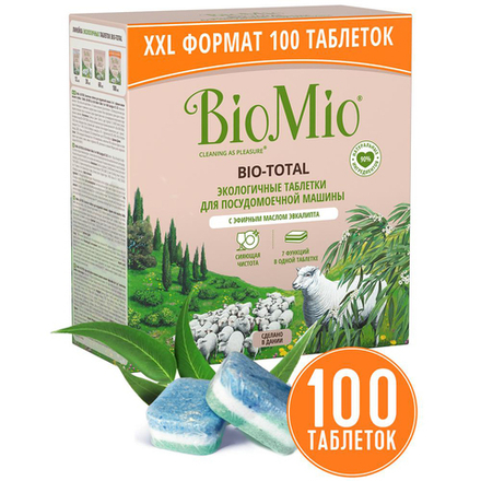 Таблетки для посудомоечных машин BioMio Bio-Total Эвкалипт, 100 шт