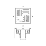 50 трап с вертик. спуском, н/рег решетка 150х150 пласт, СУХОЙ АНИ пласт TQ5210 ЭКОНОМ