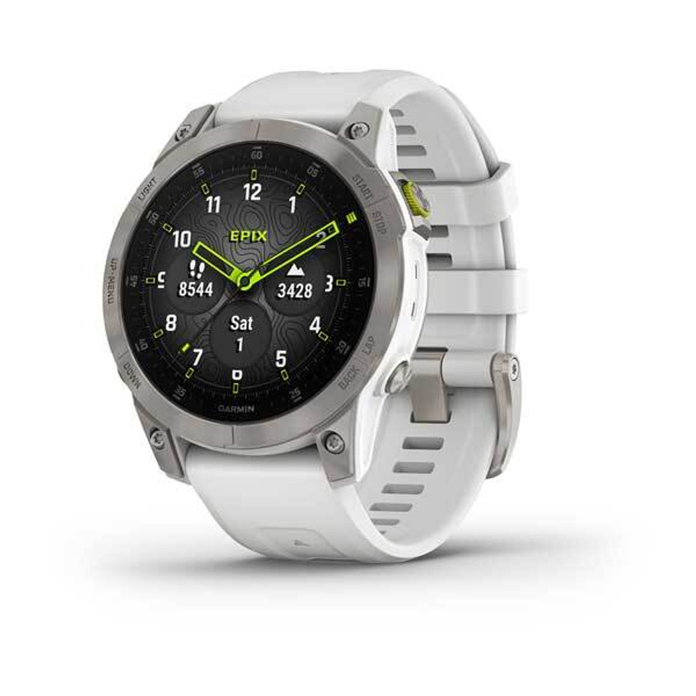 Смарт-часы GARMIN EPIX (Gen 2) Sapphire титановый белый,  010-02582-21