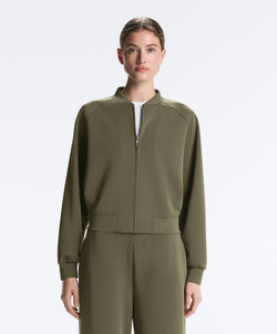 Oysho Куртка-бомбер в полоску, хаки