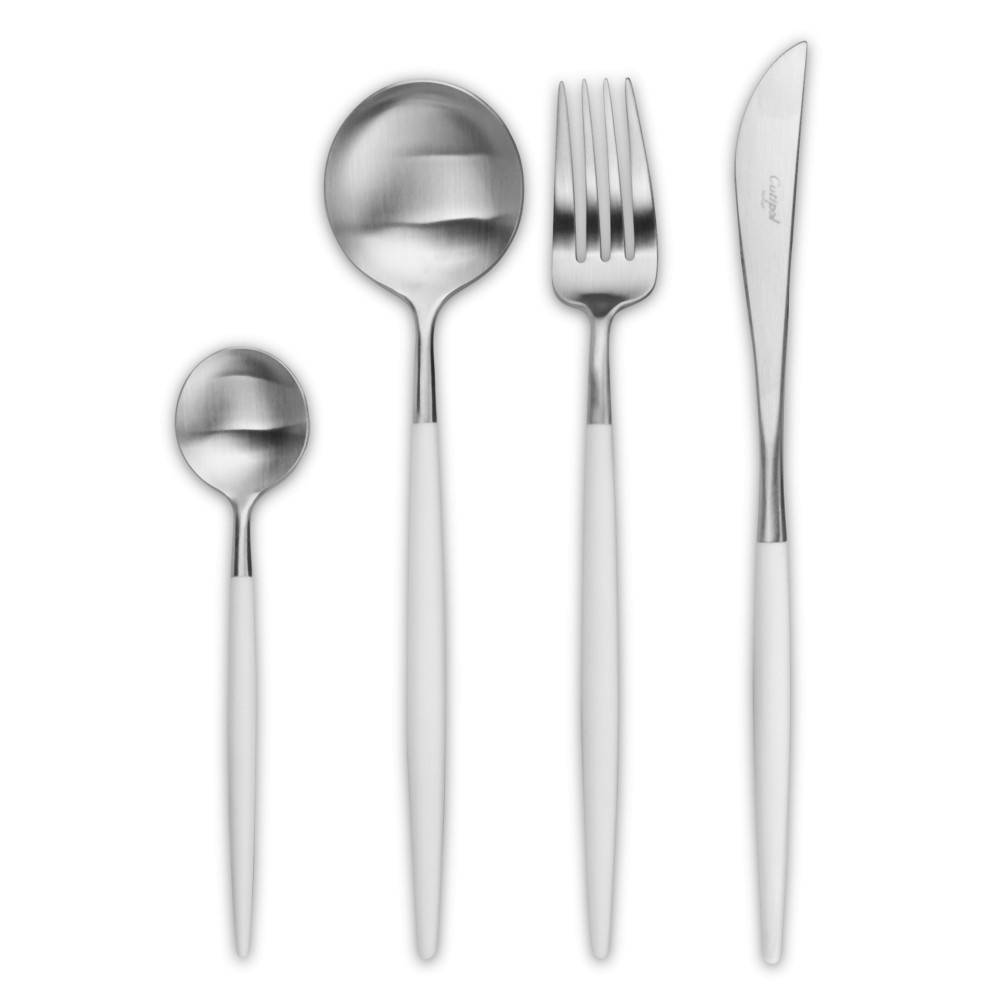 Набор столовых приборов на 6 персон 24 предмета Cutipol Goa White Brushed в подарочной упаковке