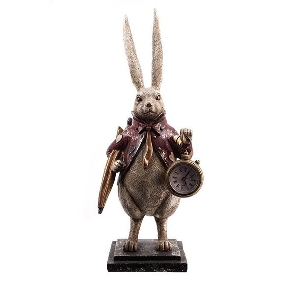 GAEM Фигурка декоративная "Кролик" с часами (LR44x1), L15 W12 H37,5 см, 2в.