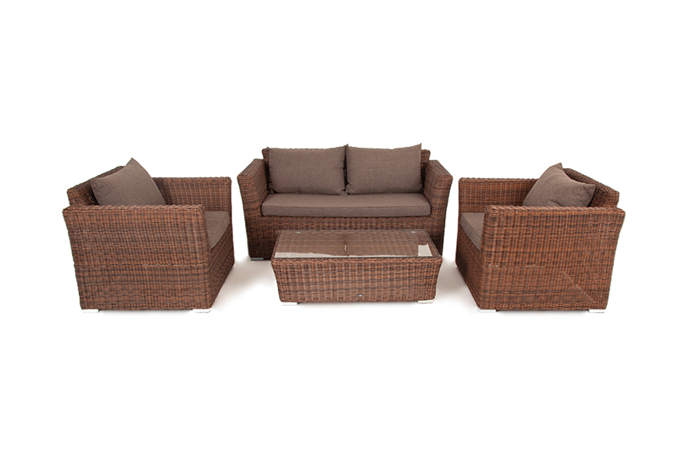 "Капучино Сингл" лаунж-зона из искусственного ротанга, цвет коричневый