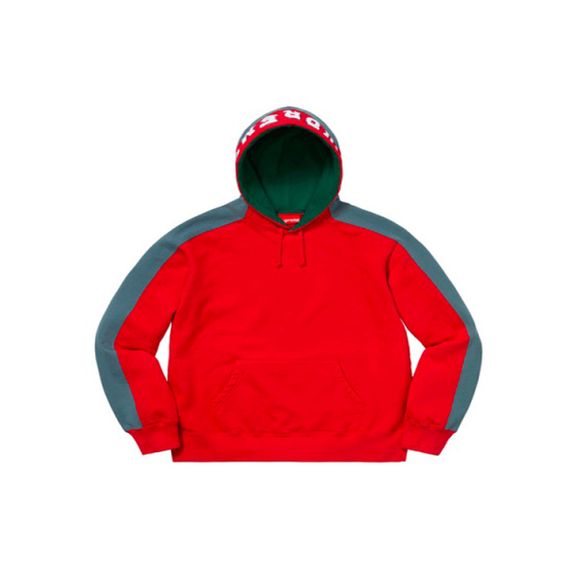 Supreme FW18 Paneled Hooded Sweatshirt Red