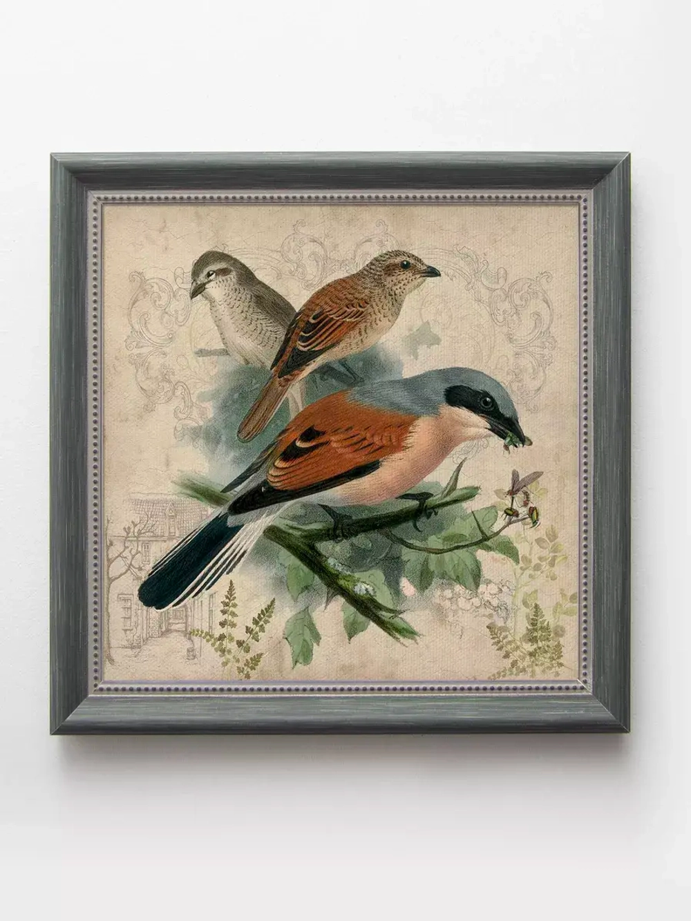 Картины на стену интерьерная на холсте 4 шт, 23*23 см