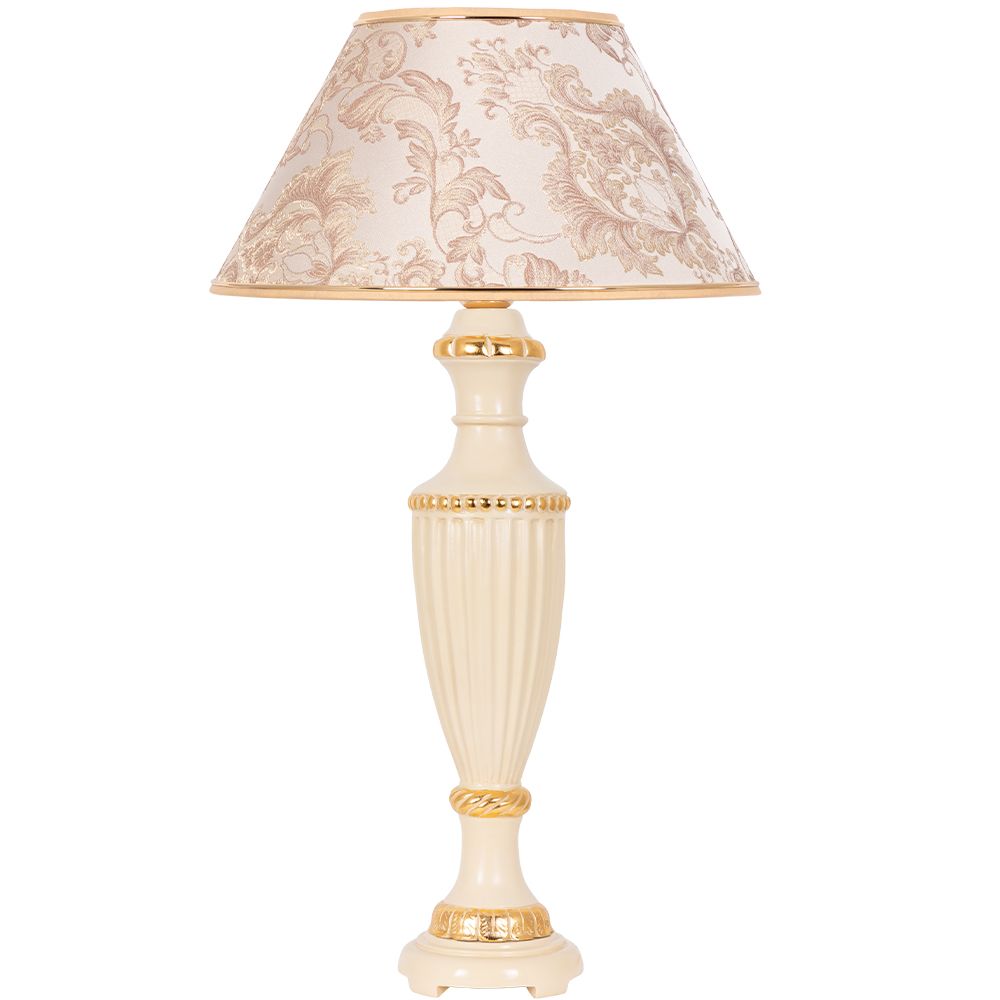 Настольная лампа Ваза Ребристая Айвори с абажуром №38 Каледония Бискотти