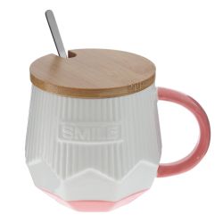 GAEM Кружка с крышкой и ложкой, 320 мл, L13,5 W9 H10 см, 4в.