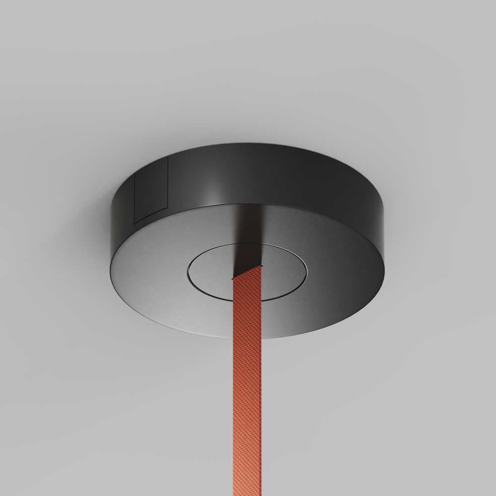 TR5510-BK Накладное основание с возможностью размещения блока питания и подачи питания треку-ремню Belty, серия Base, D205*H50мм, IP20, черный, алюминий