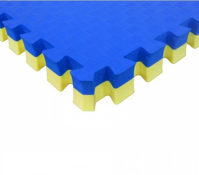 Будо-маты (татами) Экополимеры (1 плита 100х100х4см, 1кв.м./уп) "Сине-желтый"