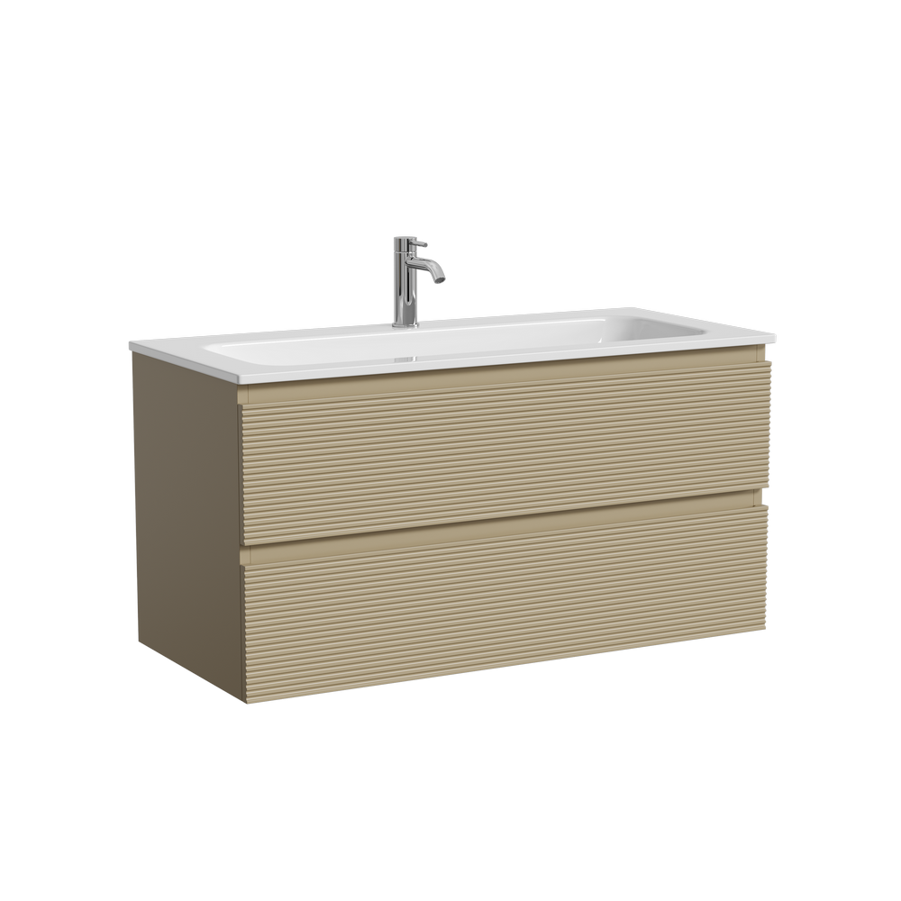 Тумба подвесная SANCOS Folk 995х445х500, c двумя ящиками оснащенными доводчиками, Капучино, арт.FL100CP