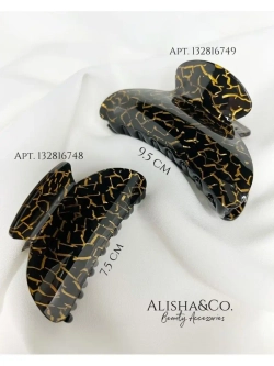 Аксессуар для волос Крабик большой черный Black & Gold Shell