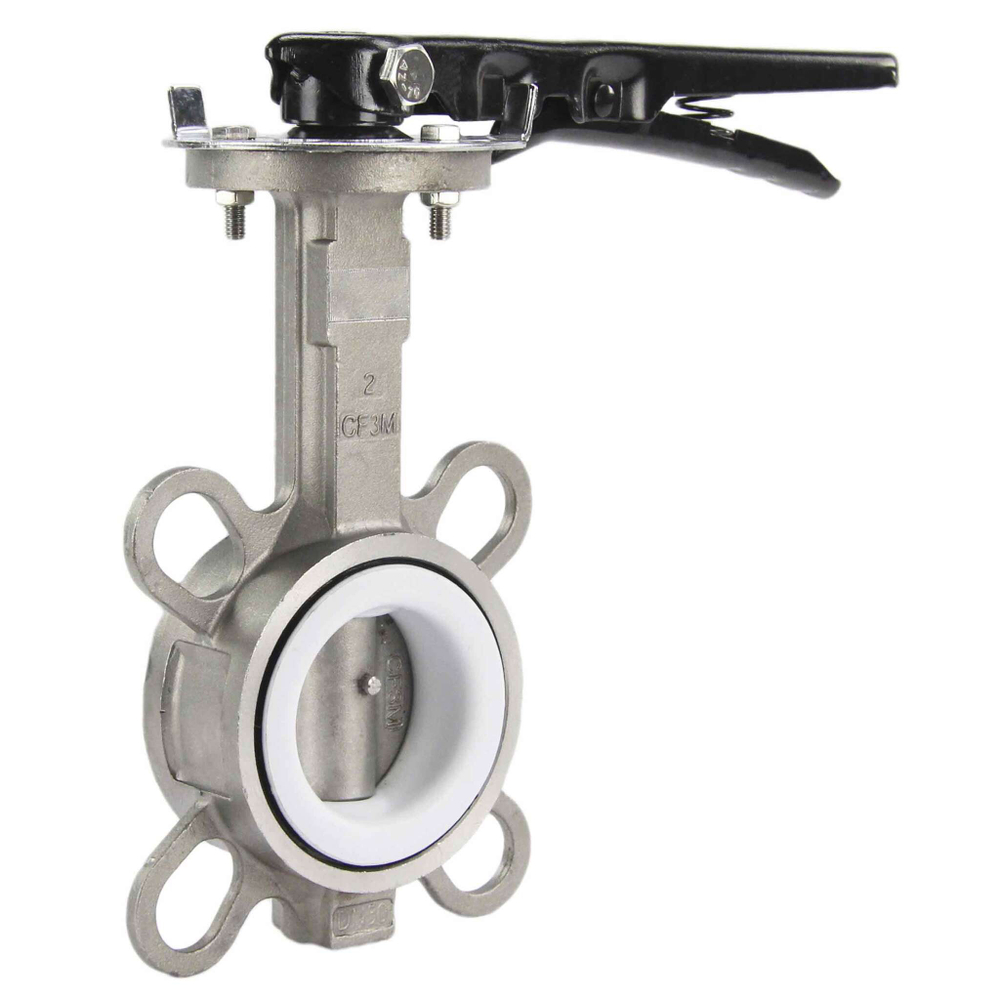 Water Butterfly Valve Elephant 316L-316L-PTFE 232PSI, body and disk material - stainless steel 316L, seal - PTFE, handwheel operated