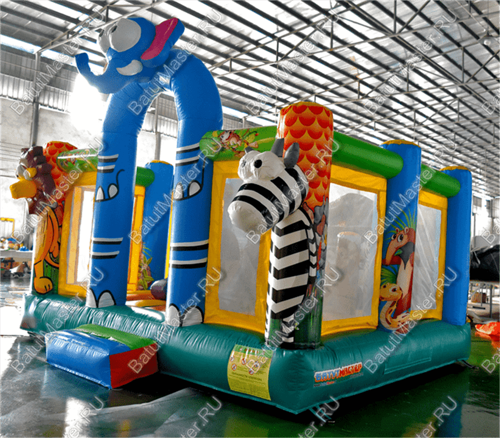 Коммерческий надувной батут "Зверинец" 4,5*4,5*3 м