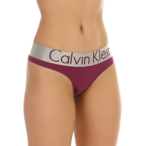 Женские трусы тонги баклажанового цвета Calvin Klein Women Steel Purple