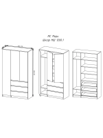 Шкаф для одежды распашной с полками 120х50х210 см Мори