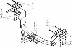 Фаркоп Motodor для Nissan X-Trail, 2007-2015 (оцинкованный шар)(паспорт и сертификат в комплекте)(без электрики) 91402-A