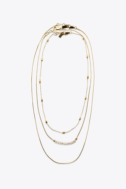 ZARA НАБОР ИЗ 3 ЦЕПОЧЕК С ЖЕМЧУГОМ, ВОДОНЕПРОНИЦАЕМЫЙ, РАЗНОЦВЕТНЫЙ