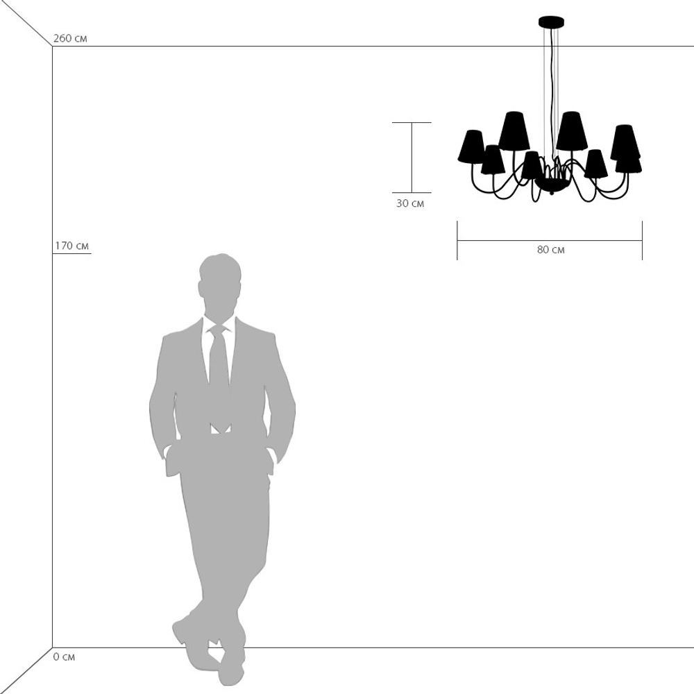 758082 Люстра подв. DIAFANO 8х40W G9 ЗОЛОТО/БЕЛЫЙ