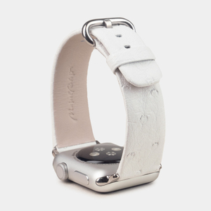 Ремешок для Apple Watch 40/41/42 mm из кожи страуса, белого цвета