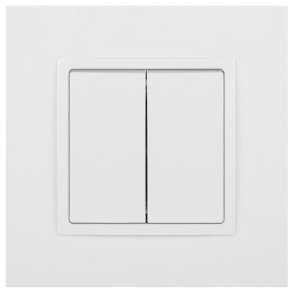 14-1106-01 ЭРА Переключатель двойной, 10АХ-250В, IP20, Эра Elegance, белый