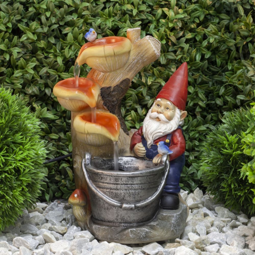 GANF-03 GREEN APPLE Настольный фонтан Гном Лесник 31 см | Фонтаны Green Apple