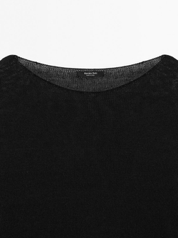 Massimo Dutti Свитер с круглым вырезом, черный