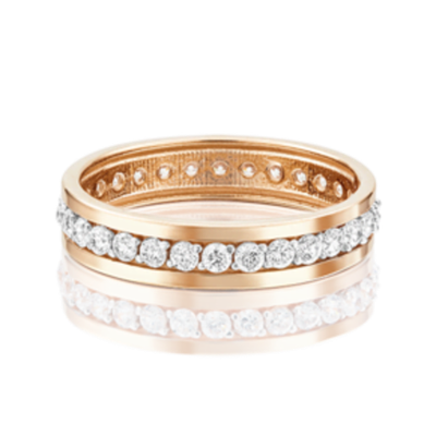 Обручальное кольцо из красного золота c фианитами 01-3270-00-401-1110-24