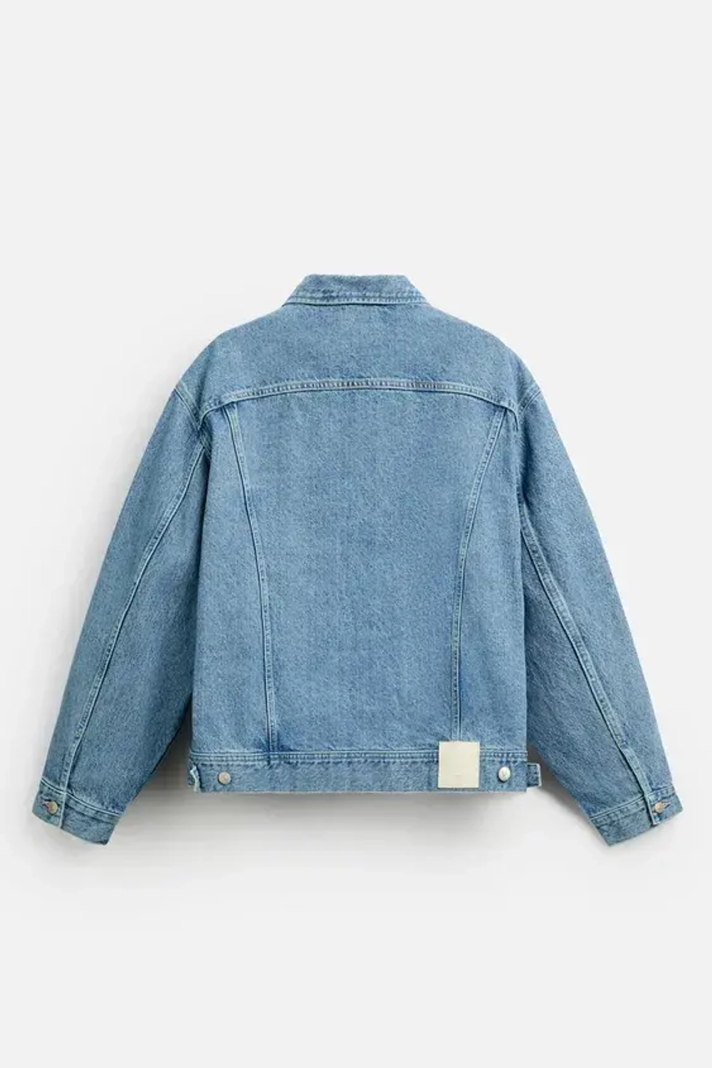 ZARA ДЖИНСОВАЯ КУРТКА BOXY FIT, ГОЛУБОЙ