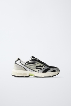 ZARA СПОРТИВНЫЕ КРОССОВКИ ИЗ СЕТЧАТОЙ ТКАНИ, ЧЕРНЫЙ