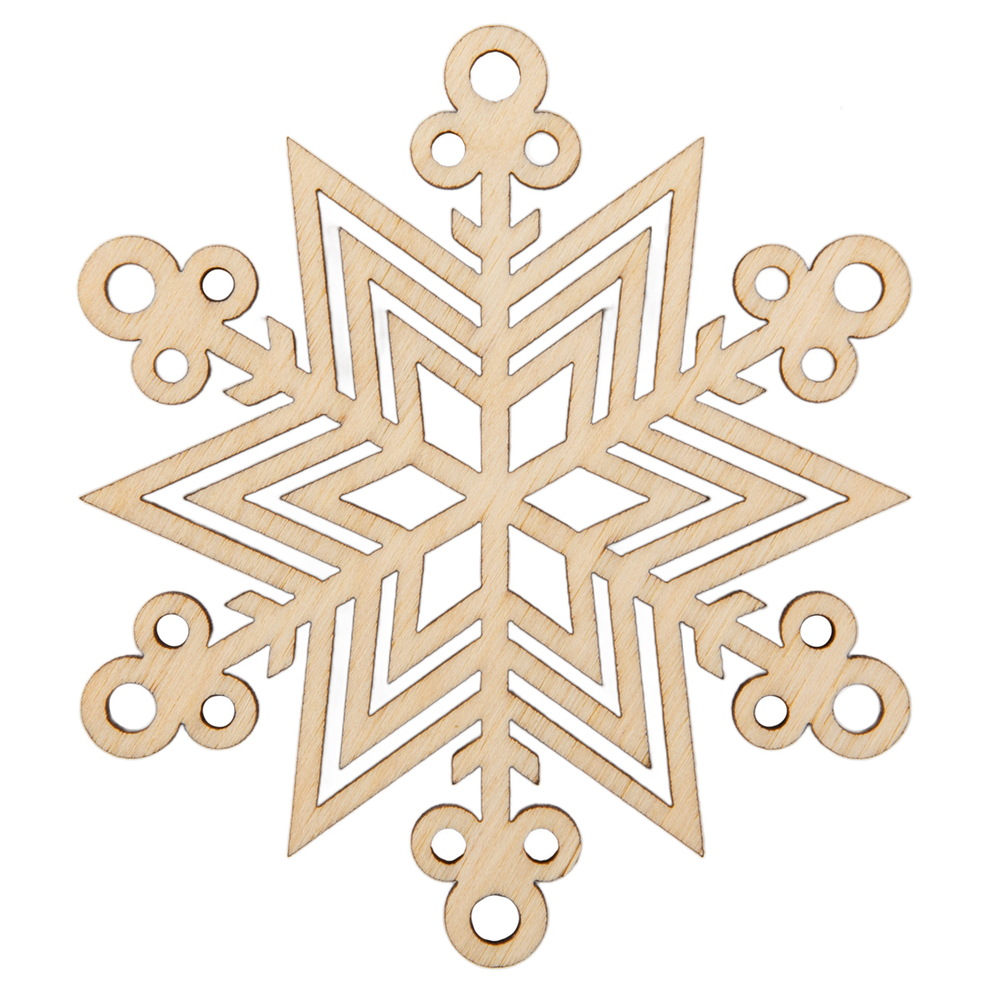 Заготовка деревянная Подвеска 7см "Снежинка"