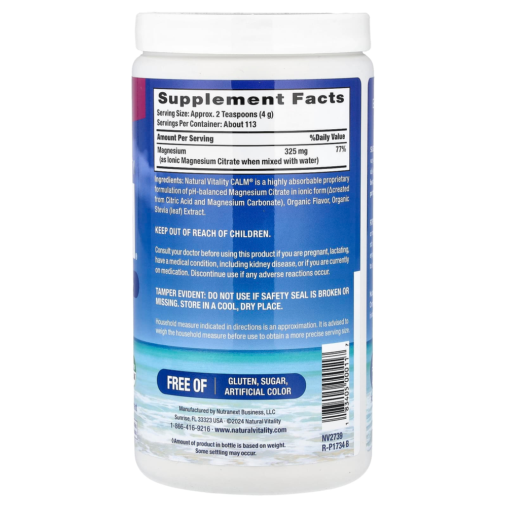 Natural Vitality, CALM®, расслабляющая смесь для приготовления напитка, малина и лимон, 453 г (16 унций)