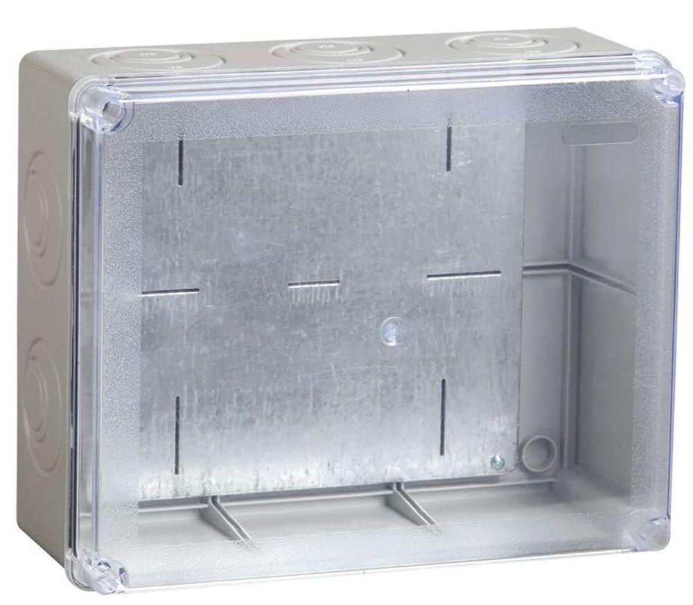 Коробка распаячная ОП 240х195х90 IP55 КМ41346 прозр. крыш. монт. плата IEK UKO10-240-195-090-K53-55 Коробка распаячная ОП 240х195х90 IP55 КМ41346 прозр. крыш. монт. плата IEK UKO10-240-195-090-K53-55