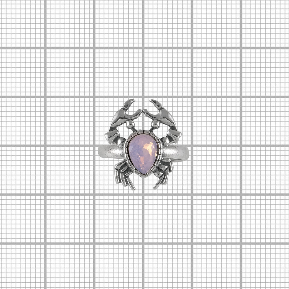 "Крабус" кольцо в серебряном покрытии из коллекции "Кассида" от Jenavi