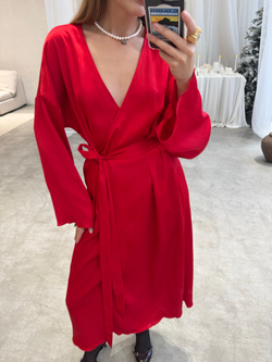 Платье Кимоно алый