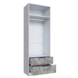 Шкаф Мадрид (0,8) с 2 ящ. внутри без зеркала белый/ателье светлое