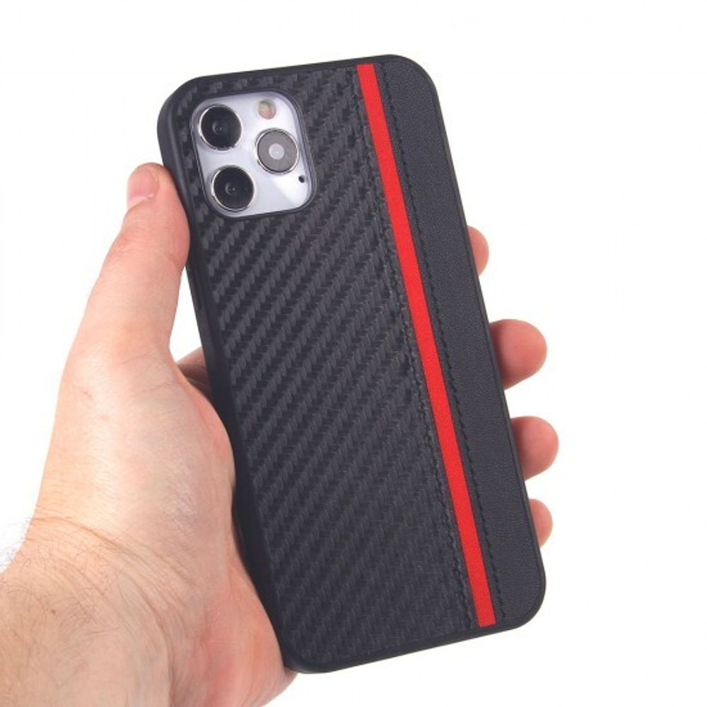 Чехол для iPhone 12/12 Pro, карбоновый , 012465 Салатовый