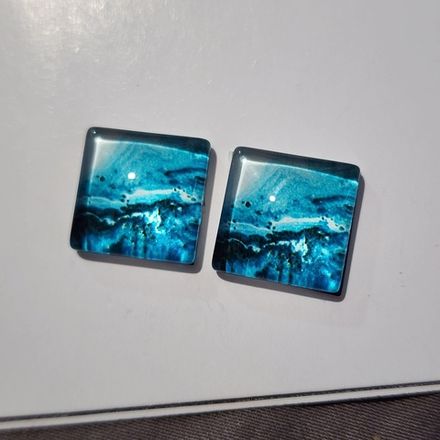 Принт, 12мм, квадрат, стеклянный кабошон