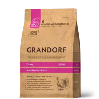 Сухой корм GRANDORF DOG Turkey MED&MAXI индейка для взрослых собак средних и крупных пород 1кг