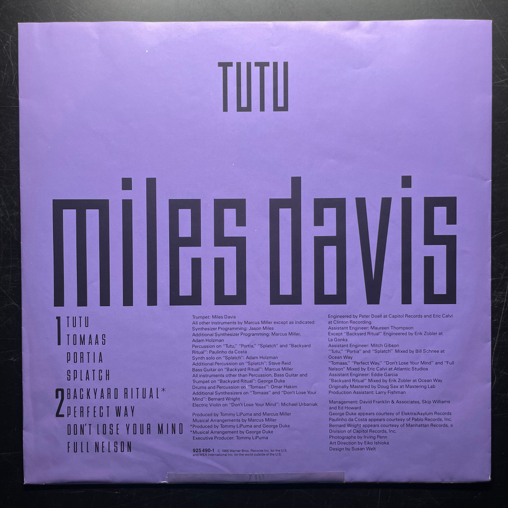 Miles Davis ‎– Tutu (Германия 1986г.)