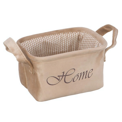 Корзина для хранения "Велюр", Д210 Ш160 В120, бежевый