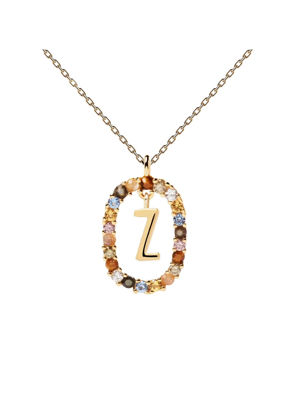 Колье женское PDPaola Буква Z серебро 925 пробы покрытое золотом 750 пробы CO01-285-U