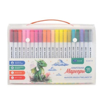 Маркер для скетчинга, двусторонние, Basir, линер, акварельные, белый корпус, 120 цветов