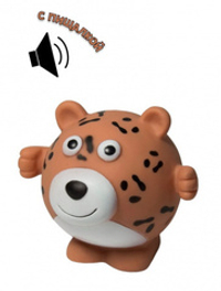 Игрушка для собак Леопард шар с пищалкой ЧК, 9 х 10,5 см