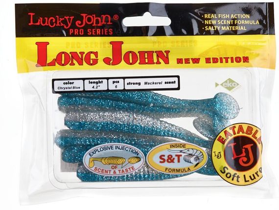 Виброхвосты съедобные LJ Pro Series LONG JOHN 4.2in (10,7 см), цв. T05, 6 шт.