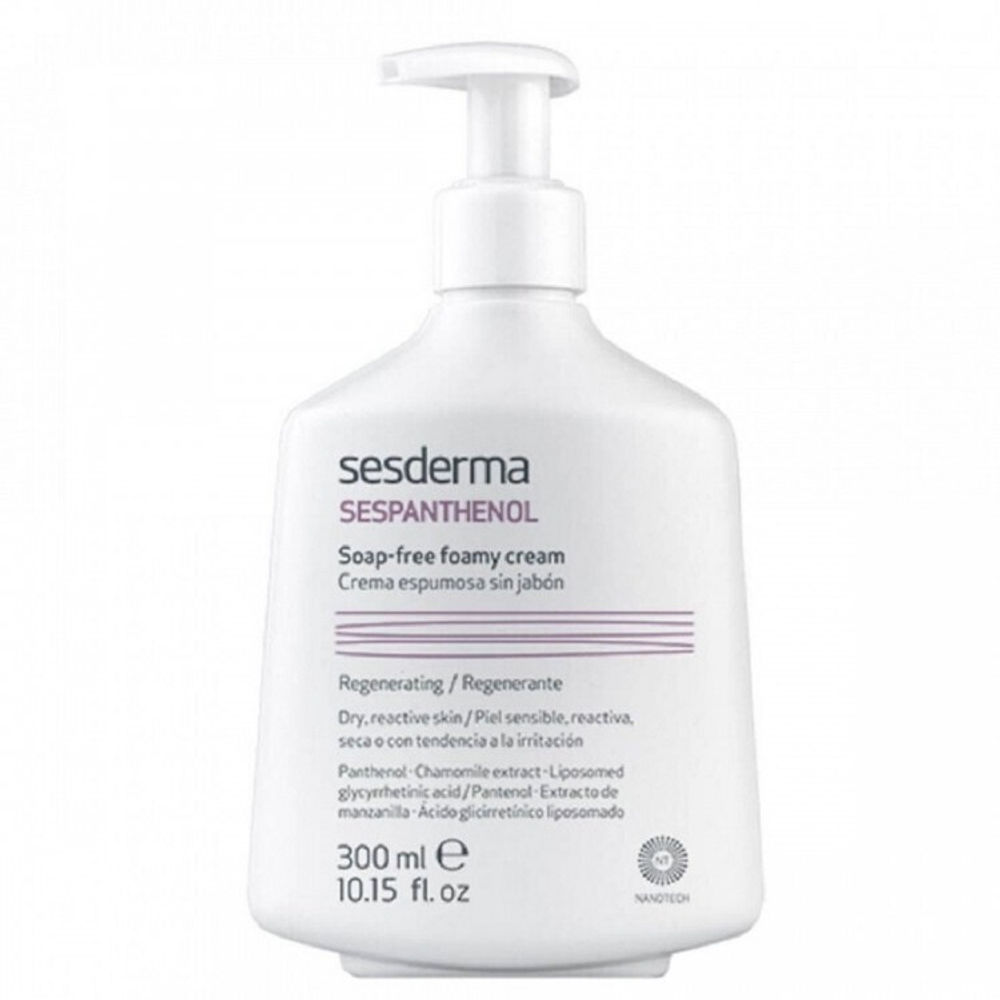 Sesderma SESPANTHENOL Soap-free foamy cream - Крем-пенка для умывания восстанавливающая, 300 мл