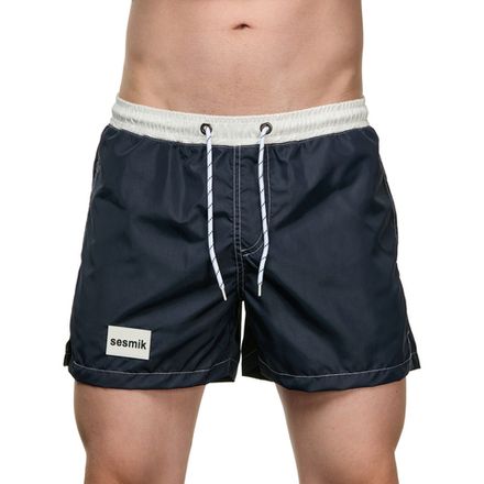 Мужские шорты темно-синие с белым карманом сзади Sesmik STORM COLORS DARK BLUE