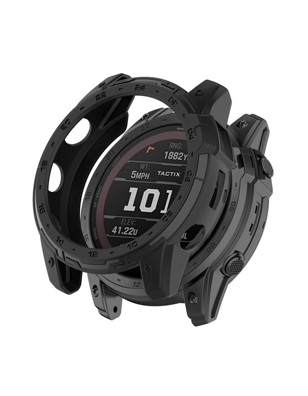 Защитный бампер чехол для часов Garmin Fenix 7X, Tactix 7 / 7 Pro, Enduro 2 материал TPU (Черный)