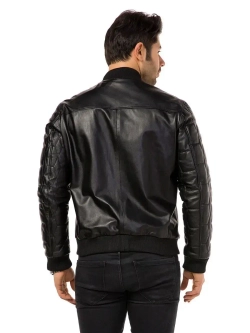 Мужская  куртка  из натуральной кожи - бомбер кожаный